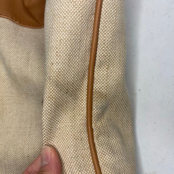 Fossil Large Crossbody Messenger Shoulder Bag Canvas Tan Brown Boho - Picture 7 of 12